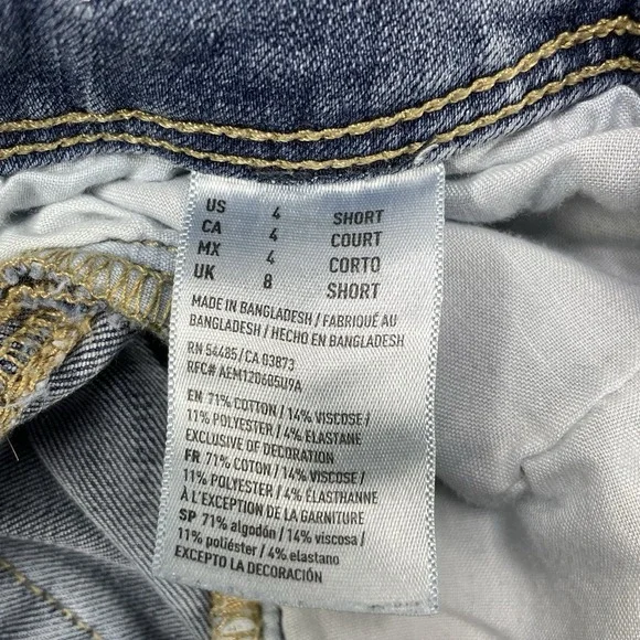 American Eagle Womens Jeans Blue Size 4 Short Kick Boot Denim Light wash - Picture 5 of 10